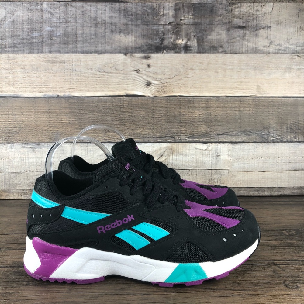 Reebok Aztrek Hexalite Sneakers Black Purple Teal Women's Size 7